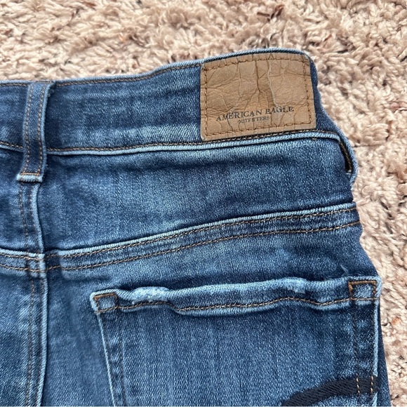 American Eagle Distressed High Rise Blue Denim Cutoff Shorts Women’s Size 2 - Picture 9 of 14